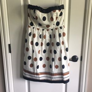 Fun Strapless Polka Dot Dress by The Limited